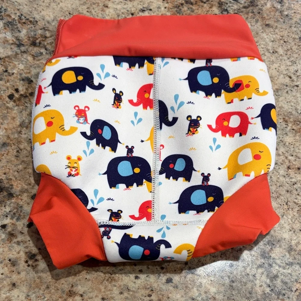 Elephant Print Swim Diaper